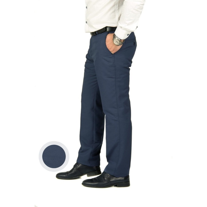 Erkek Armüllü Koyu Indigo Keten Pantolon(8) Erkek Klasik Pantolon