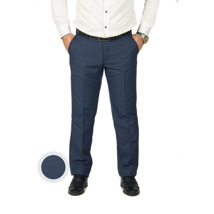 Erkek Armüllü Koyu Indigo Keten Pantolon(8) Erkek Klasik Pantolon