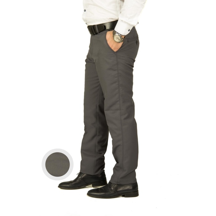 Erkek Armüllü Gri Keten Pantolon(5) Baba Pantolon