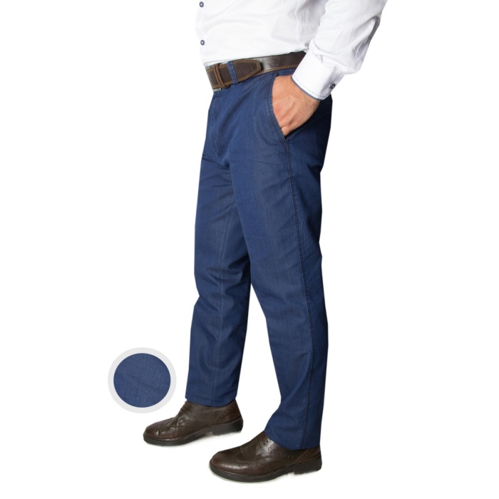 Erkek Eva Blue Tensel Kot Pamuklu Yıkamalı Pantolon