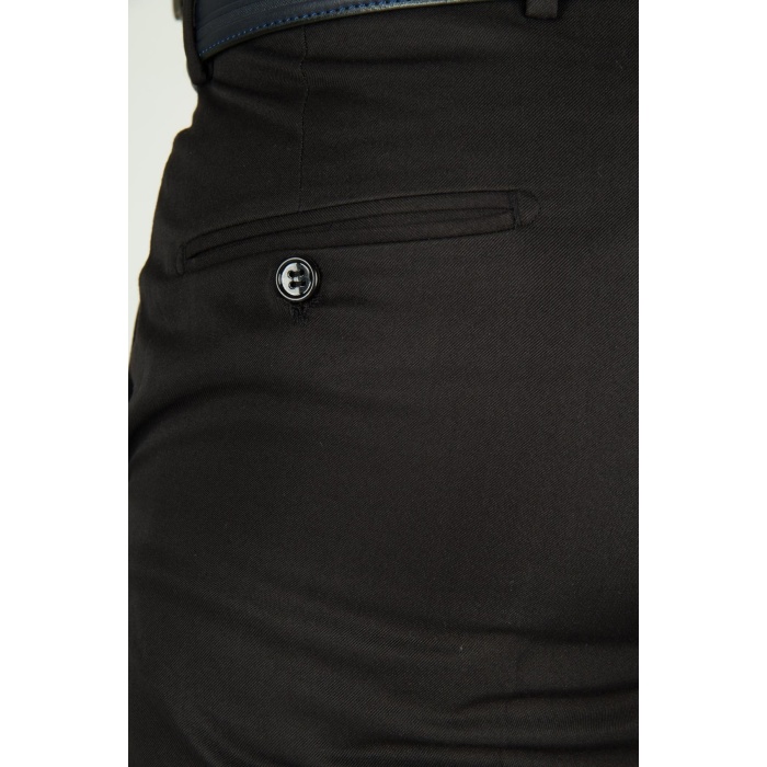 Erkek Siyah Cotton Regular Fit Kumaş Pantolon (black)