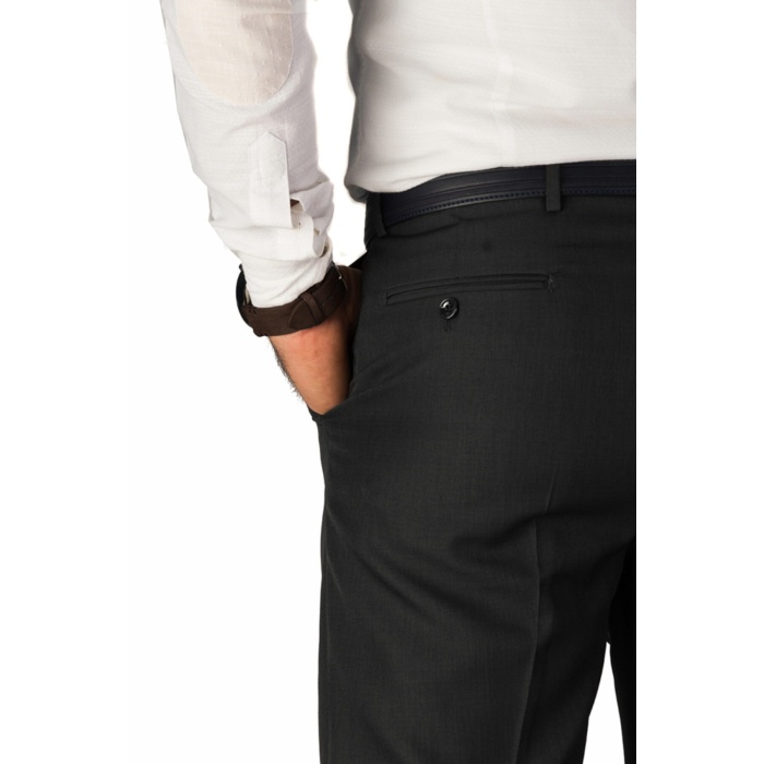 Erkek Kuşgözü Füme Regular Fit Poliviscon Kumaş Pantolon