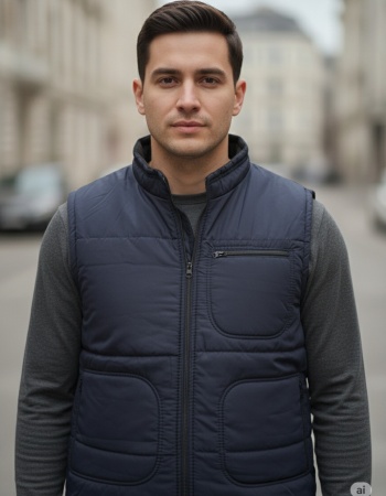 Erkek İçi Polarlı Lacivert Yelek ,Su Geçirmez 4 Cepli Yelek