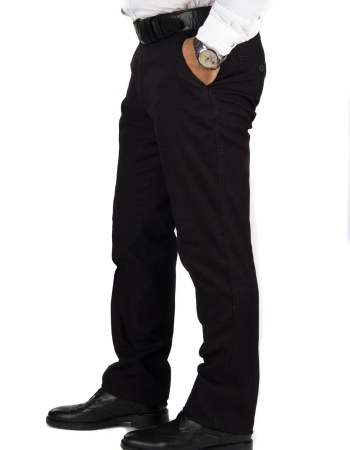 Erkek Siyah Panemara Keten Pantolon