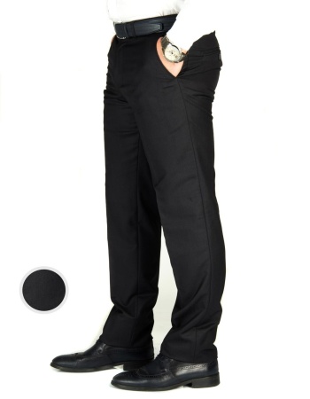 Erkek Siyah Cotton Regular Fit Kumaş Pantolon (black)