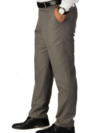 Erkek Gri Regulerfit Flamefek Kumaş Pantolon