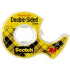 Scotch Dispenserli Çift Taraflı Astarsız Bant, Dar Genişlik, Tutma İçin Tasarlanmış, 1.28 X 250 İnç (136)
