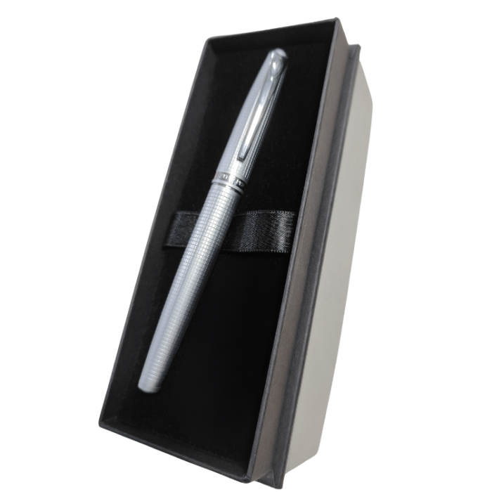 Steelpen Truva 0165 | Desenli Krom Dolma Kalem Kutulu