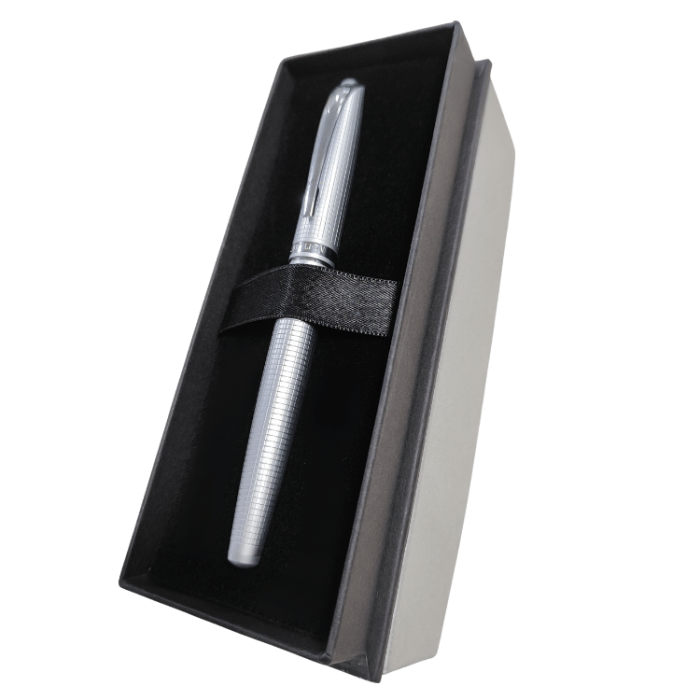 Steelpen Truva 0165 | Desenli Krom Dolma Kalem Kutulu
