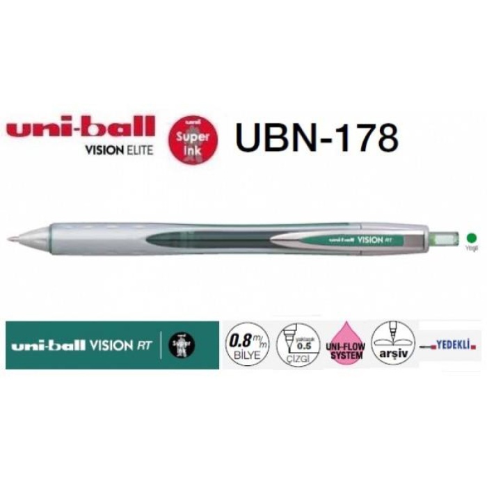 Uniball Ubn-178 Vision Rt 0.8 Mekanik Roller Kalem Mor