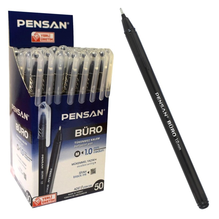 Pensan Tükenmez Kalem Büro 1.0 Mm Siyah 50 Li 2270