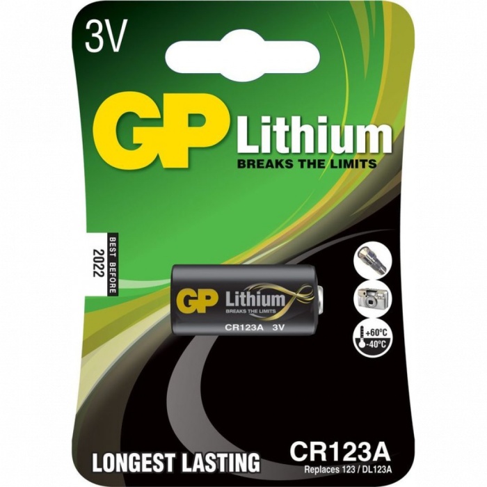 Gp Cr123a 3v Lityum Tekli Paket Pil (gpcr123a-u1) Fotoğraf Makinesi Pili