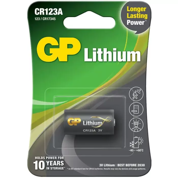 Gp Cr123a 3v Lityum Tekli Paket Pil (gpcr123a-u1) Fotoğraf Makinesi Pili