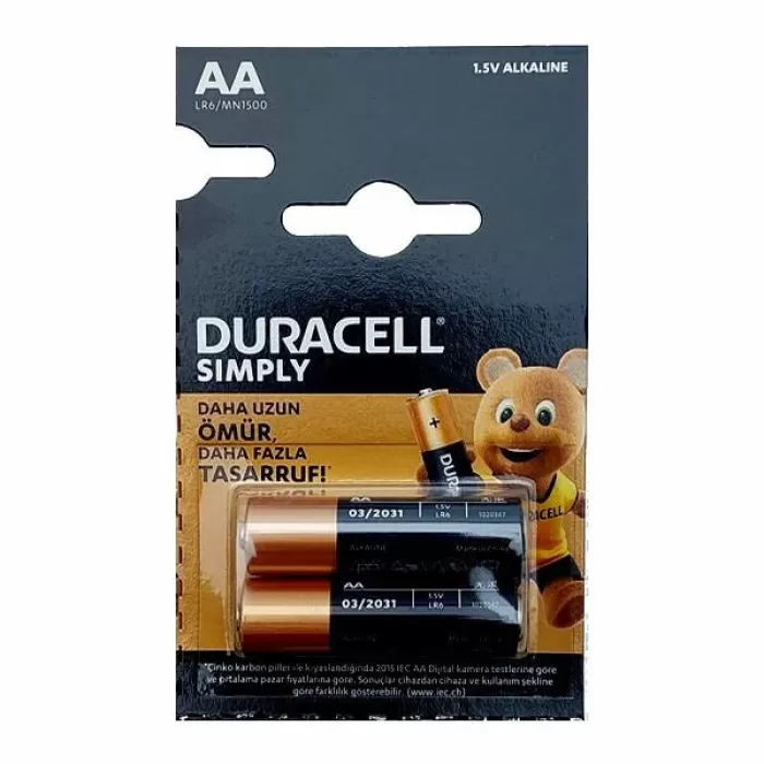 Duracell Alkalin Kalem Pil (aa) 2li Paket