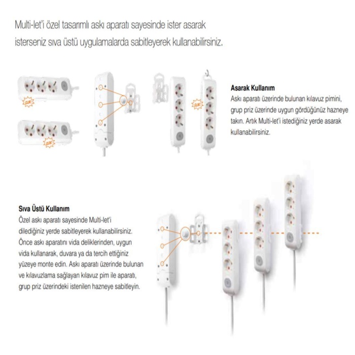 Viko Multi-let Vm55 5li 5mt Topraklı Kablolu (90113505)