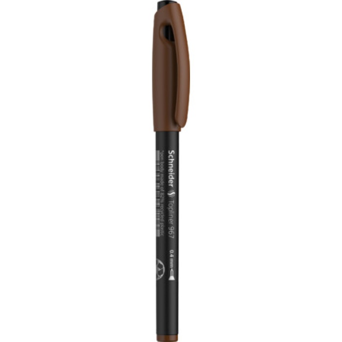 Schneider Topliner 967 | Fineliner 0,4 Mm Keçe Uçlu Kahverengi Kalem