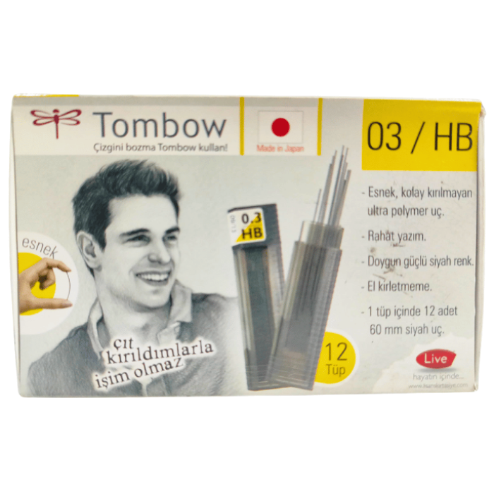 Tombow Min Klasik Mono Lead Hb 0.3 12li Paket | Mm R3-rg Hb