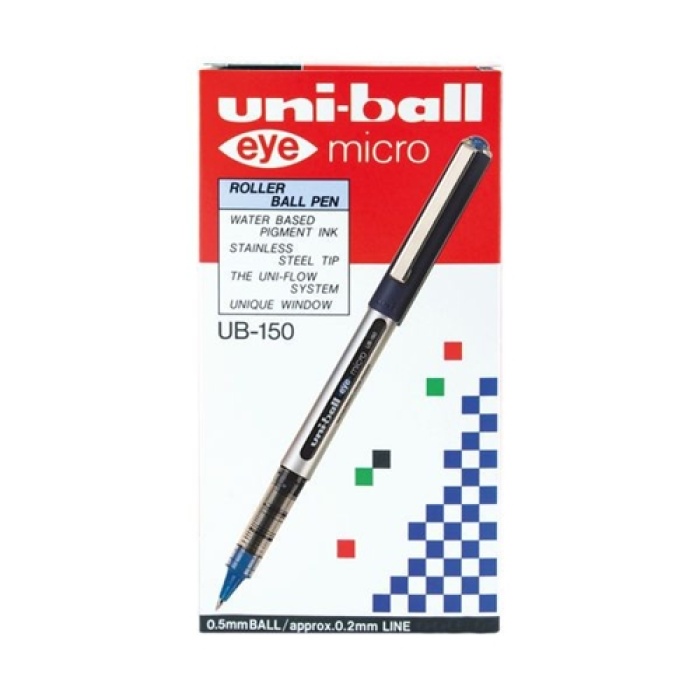 Uni-ball Roller Kalem Eye Micro Bilye Uç 0.5 Mm Mavi 12li Paket | Ub-150