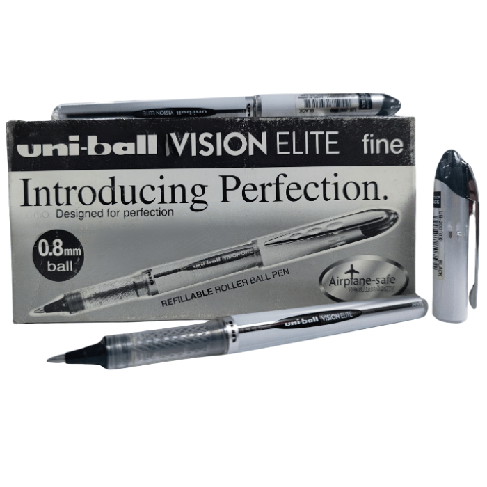 Uni-ball Roller Kalem Vision Elite Bilye Uç 0.8 Mm Siyah 12li Paket | Ub-200