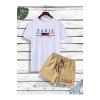 Erkek Paris Jetaime Baskılı T-shirt-Şort Takım