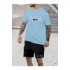 Erkek Paris Jetaime Baskılı T-shirt-Şort Takım