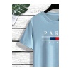 Erkek Paris Jetaime Baskılı T-shirt-Şort Takım
