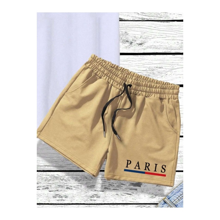Erkek Paris Jetaime Baskılı T-shirt-Şort Takım