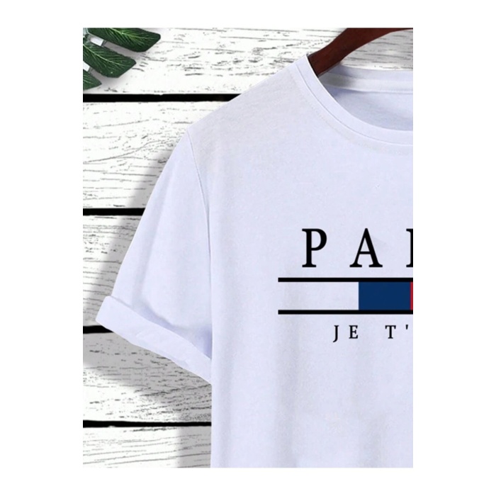 Erkek Paris Jetaime Baskılı T-shirt-Şort Takım