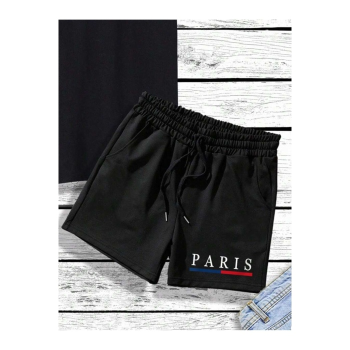 Erkek Paris Jetaime Baskılı T-shirt-Şort Takım