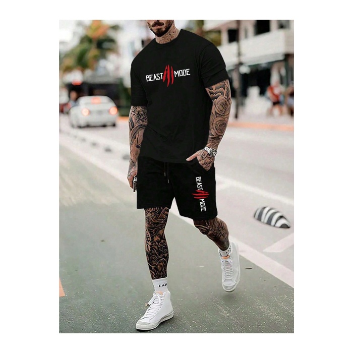 2li Nasa Şort T-shirt Takım Siyah Takım NASASORTTSHIRT