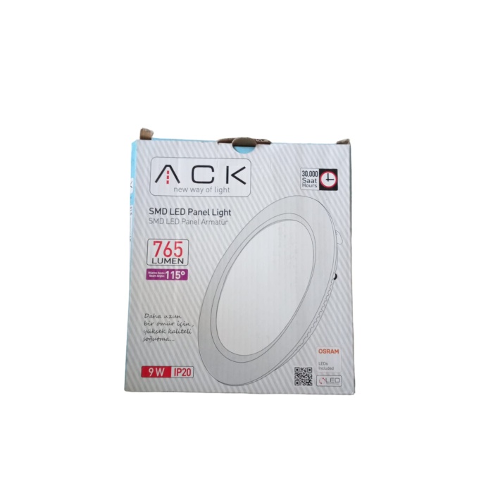 ACK 9W Sıva Altı Yuvarlak LED Panel Armatür Beyaz