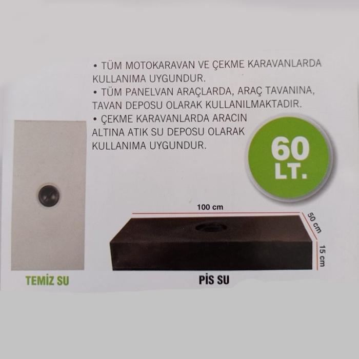KARAVAN SU DEPOSU 60 Lt Temiz Su  Beyaz