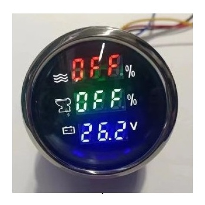 3 lü Dijital Gösterge Temiz Su Pis Su Voltmetre