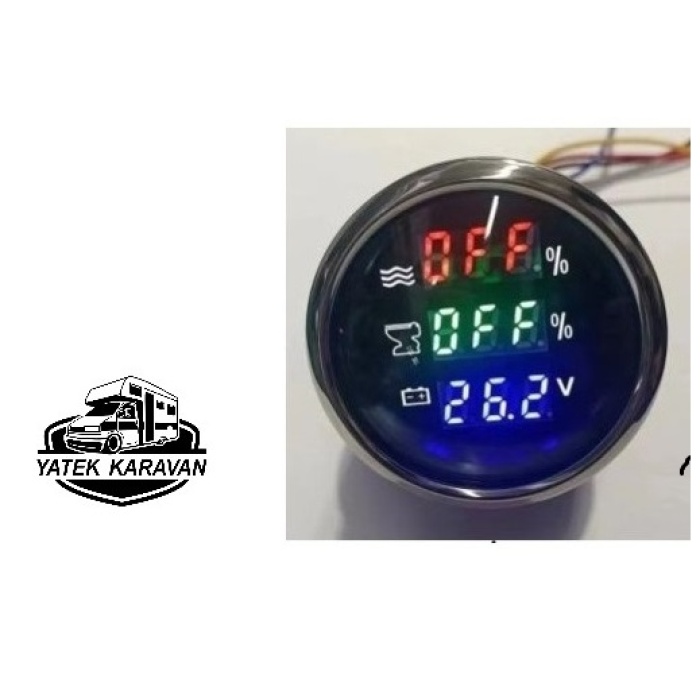 3 lü Dijital Gösterge Temiz Su Pis Su Voltmetre