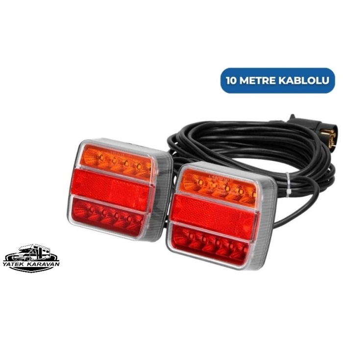 Mıknatıslı Led Römork Stop Lambası Seti 7 Pin Soketli 12v