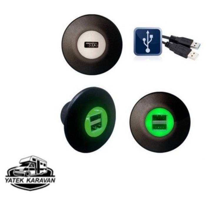 USB SOKET YUVARLAK ECO