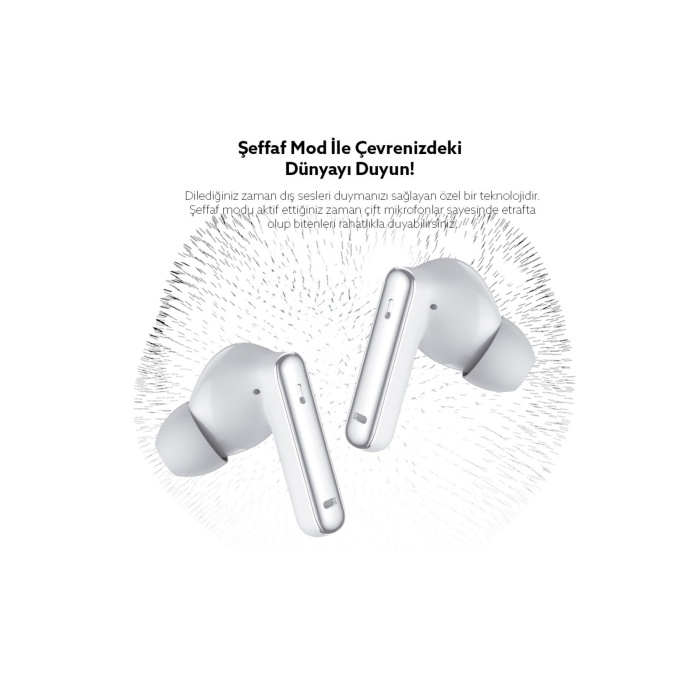 Soundparty Rs-300 Aktif Gürültü Önleyici Tws Bluetooth 5.3 Kulaklık-Şeffaf Mod-4 Mikrofonlu