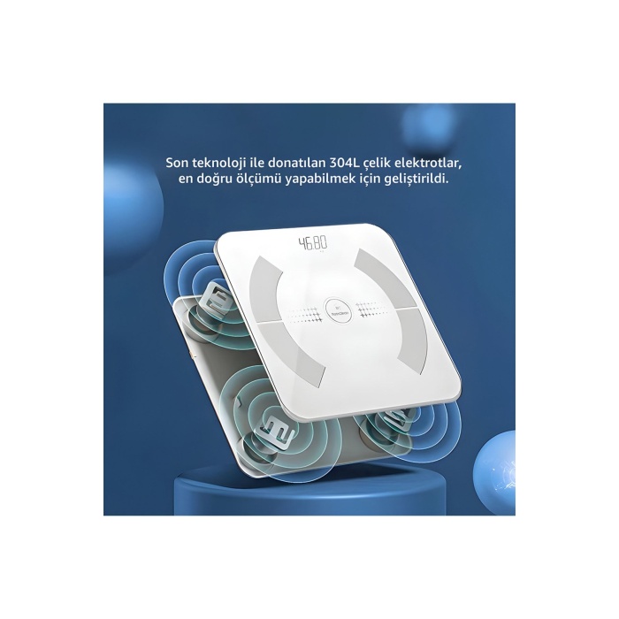 Smart Life 2 Yağ Ölçer Fonksiyonlu Akıllı Bluetooth Tartı