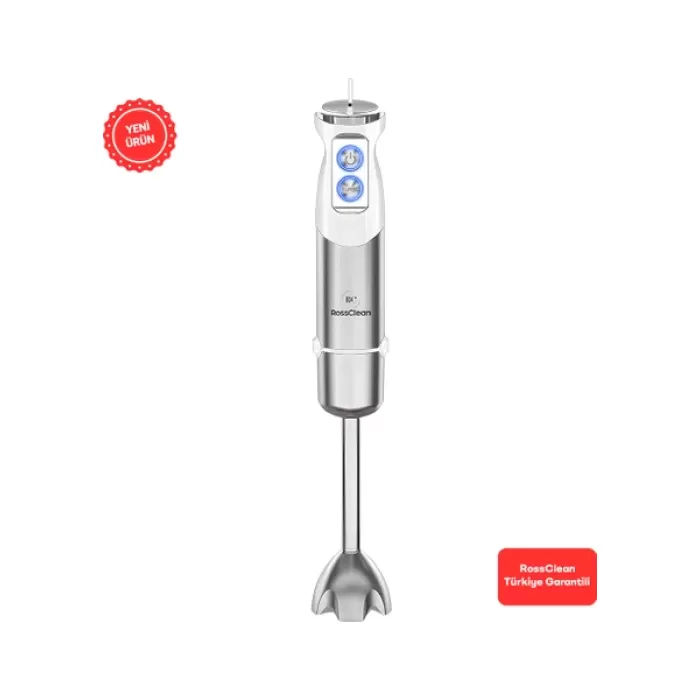 Rossclean Master Pro Beyaz  El Blenderi Çubuk Blender 1000W 4 Bıçaklı Çelik Tasarım (siyah)