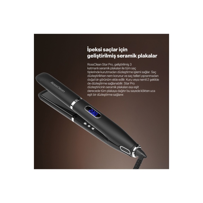 Favored Star Pro 2in1 Led Ekranlı Saç Düzleştirici (RossClean Türkiye Garantili)