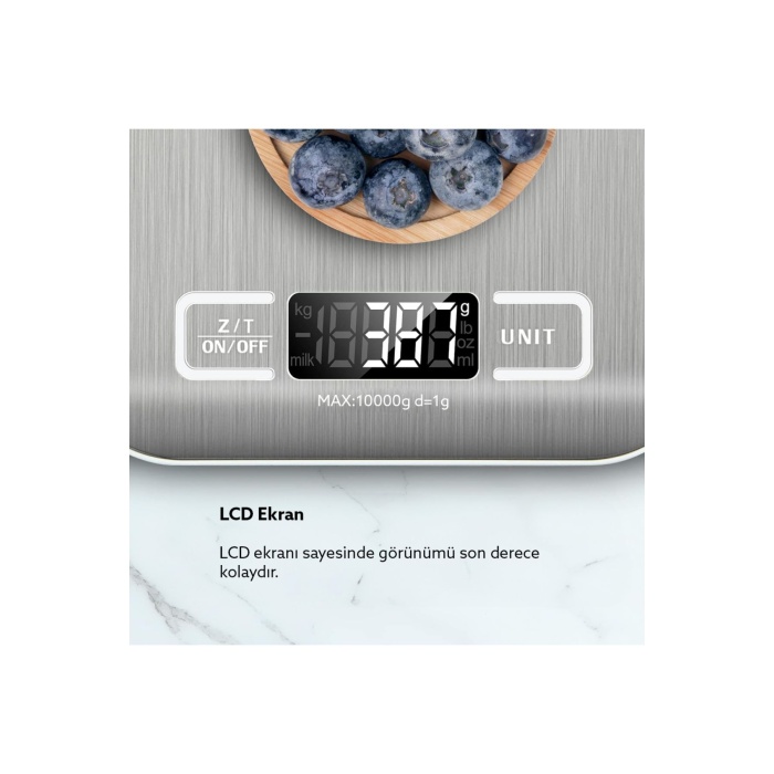 Assistant Led Ekranlı Hassas Dijital Mutfak Tartısı 10kg-1gr