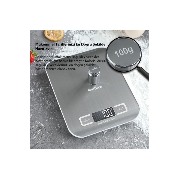 Assistant Led Ekranlı Hassas Dijital Mutfak Tartısı 10kg-1gr