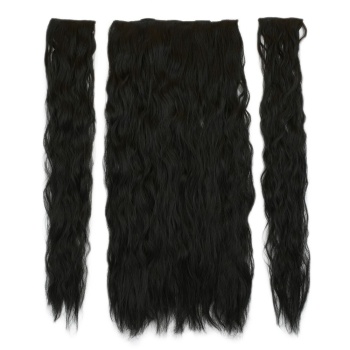 Kahkülsüz Düz Kısa Fiber Sentetik Peruk - Siyah / Gri Ombreli