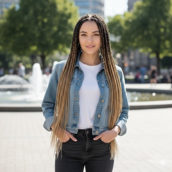 Afrika Örgüsü Ve Rasta İçin Sentetik Ombreli Saç - Siyah / Balköpüğü