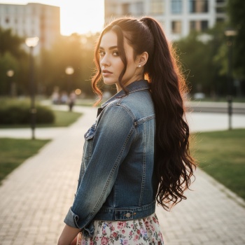 Tokalı Kabarık Dalgalı At Kuyruğu - Koyu Kahve