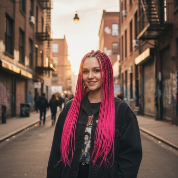 Afrika Örgüsü Ve Rasta İçin Sentetik Saç - Neon Pembe