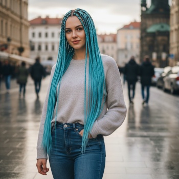 Afrika Örgüsü Ve Rasta İçin Sentetik Saç - Açık Mavi