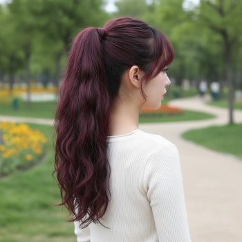 Tokalı Kabarık Dalgalı At Kuyruğu - Koyu Kızıl