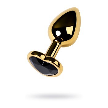 Metal by TOYFA Anal Plug, Metal, altın, siyah kristalli, 8 cm, Ø 3,4 cm, 85 g