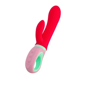 Flovetta Petunia Klitoral Uyarıcılı Silikon Vibratör – Kırmızı, 19 cm